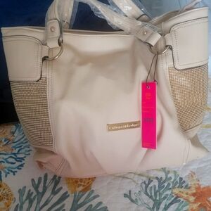 Katherine Malandrino cream color purse
